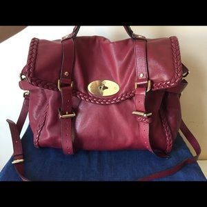 Mulberry Alexa oversized burgundy leather satchel